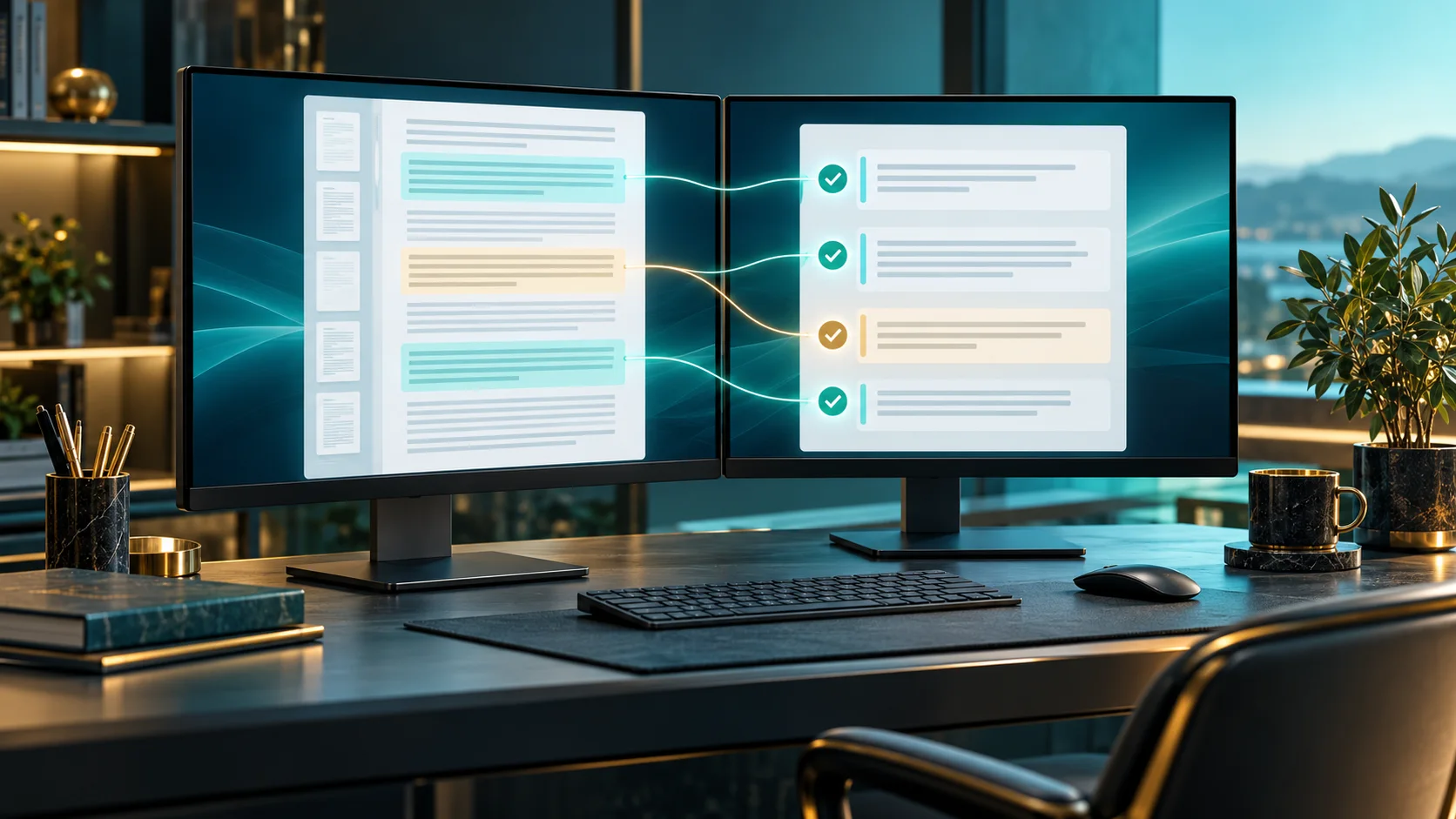 Comparación entre un documento original y un resumen generado por inteligencia artificial para verificar información y detectar omisiones